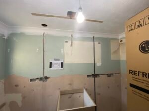 Electrical rewiring work being carried out in a Cambridge property by NICEIC electrician
