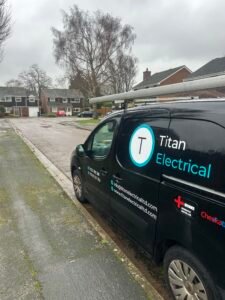 Titan Electrical Ltd electrician van parked in Histon Cambridge during domestic electrical work