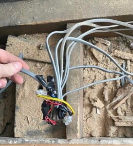 Unsafe Hidden Wiring Found During Fault Finding in Littleport Cambridge - Titan Electrical Ltd Unsafe hidden electrical wiring discovered beneath floorboards during fault finding in Littleport near Cambridge